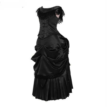 Victorian Bustle Gown | Elegant Queen’s Gothic Georgian Dress for Masquerade & Reenactment-Astricos