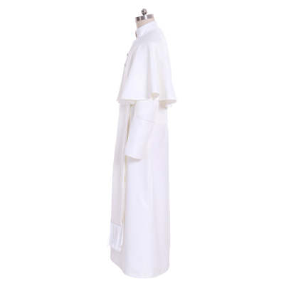 Authentic Roman White Priest Cassock Robe - Medieval Clergyman Vestments & Gothic Wizard Costume-Astricos
