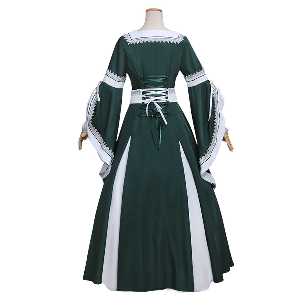 Medieval Palace Princess Green Dress - Renaissance Victorian Cosplay Costume for Women-Astricos