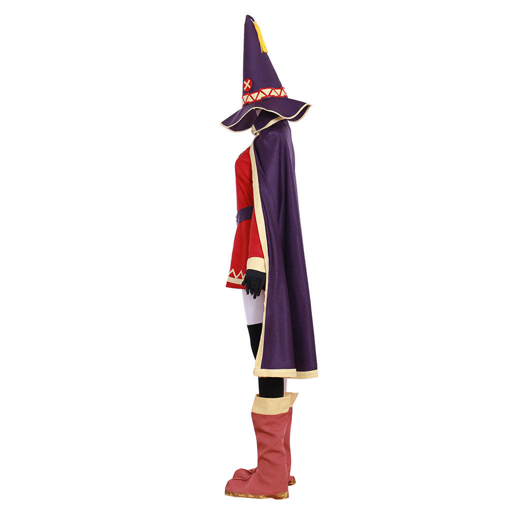 KonoSuba Megumin Arch Wizard Witch Red Halloween Cosplay Costume - Authentic Design-Astricos