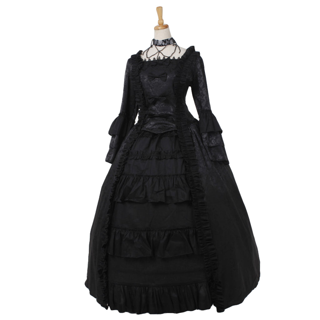 Gothic Victorian Strawberry Lolita Dress - Elegant Black Cosplay Costume for Anime Fans-Astricos