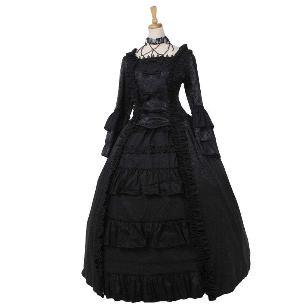Gothic Victorian Strawberry Lolita Dress - Elegant Black Cosplay Costume for Anime Fans-Astricos