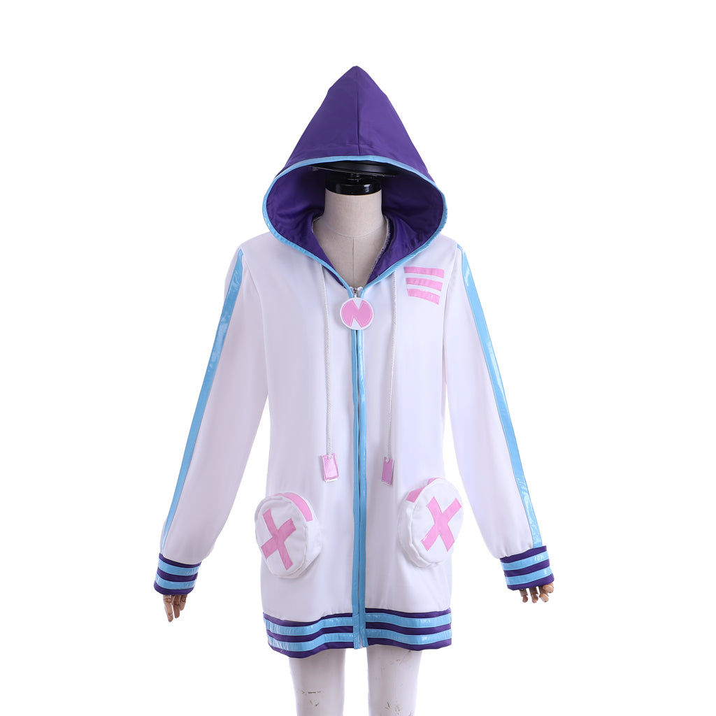 Purple Heart Cosplay Hoodie | Hyperdimension Neptunia Zip-Up Sweatshirt | Unisex Anime Jacket-Astricos