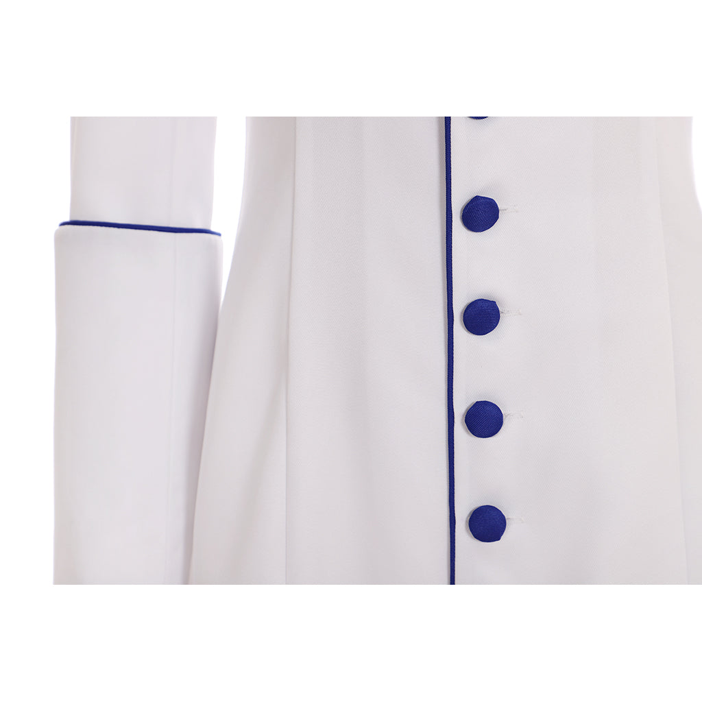 Roman Women White Priest Cassock Robe Gown - Medieval Clergyman Vestments-Astricos
