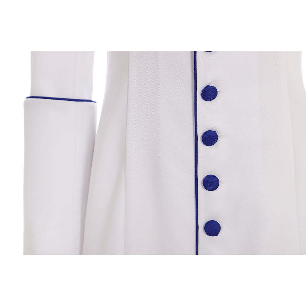 Roman Women White Priest Cassock Robe Gown - Medieval Clergyman Vestments-Astricos