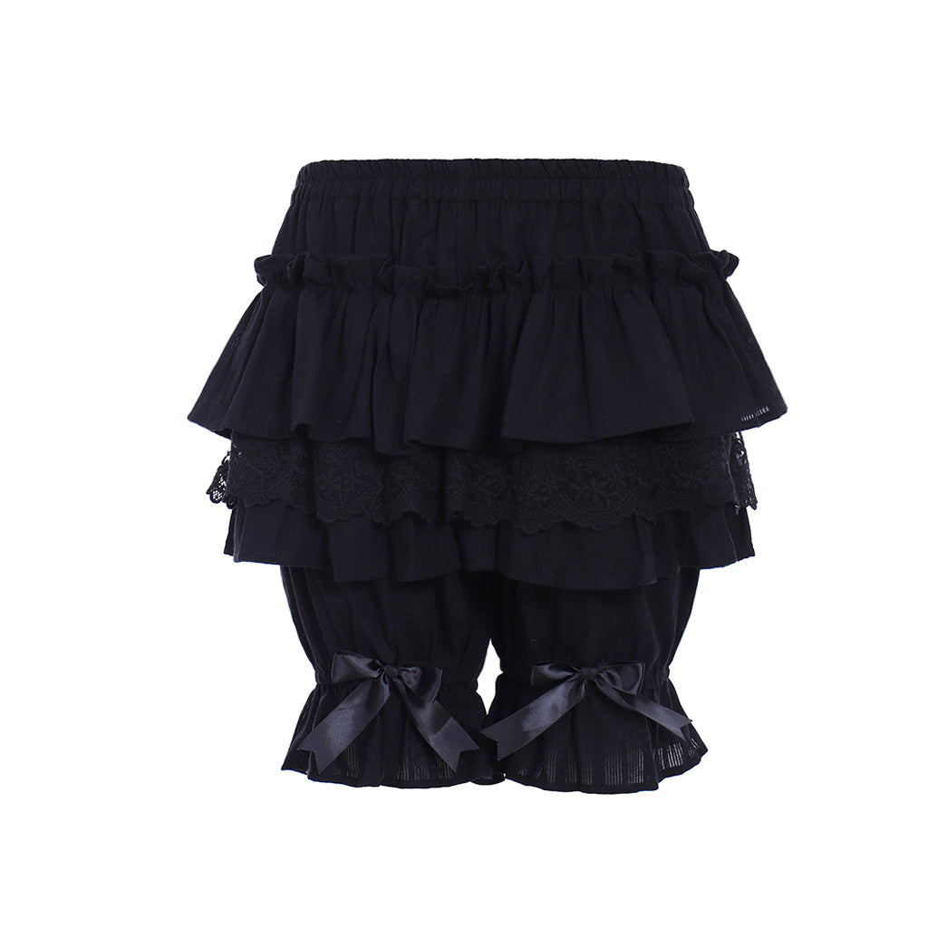 Elegant Women's Pantaloons with Short Ruffles & Lace Trim | Astricos Cosplay Costumes-Astricos