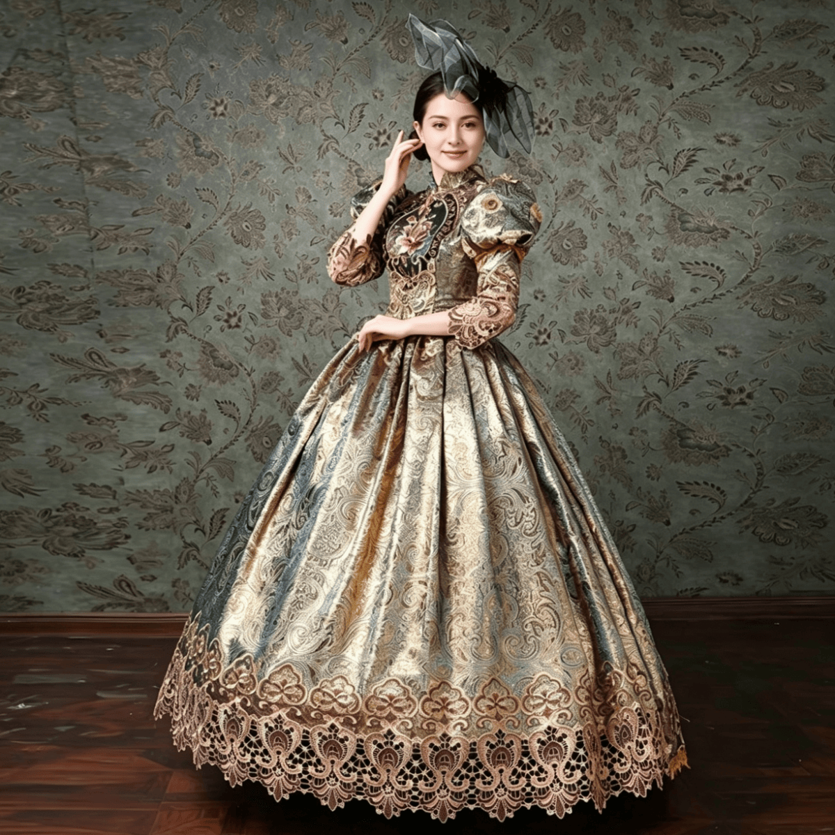 European Court Ball Gown, Custom‑Made for Stage Show & Themed Photoshoot