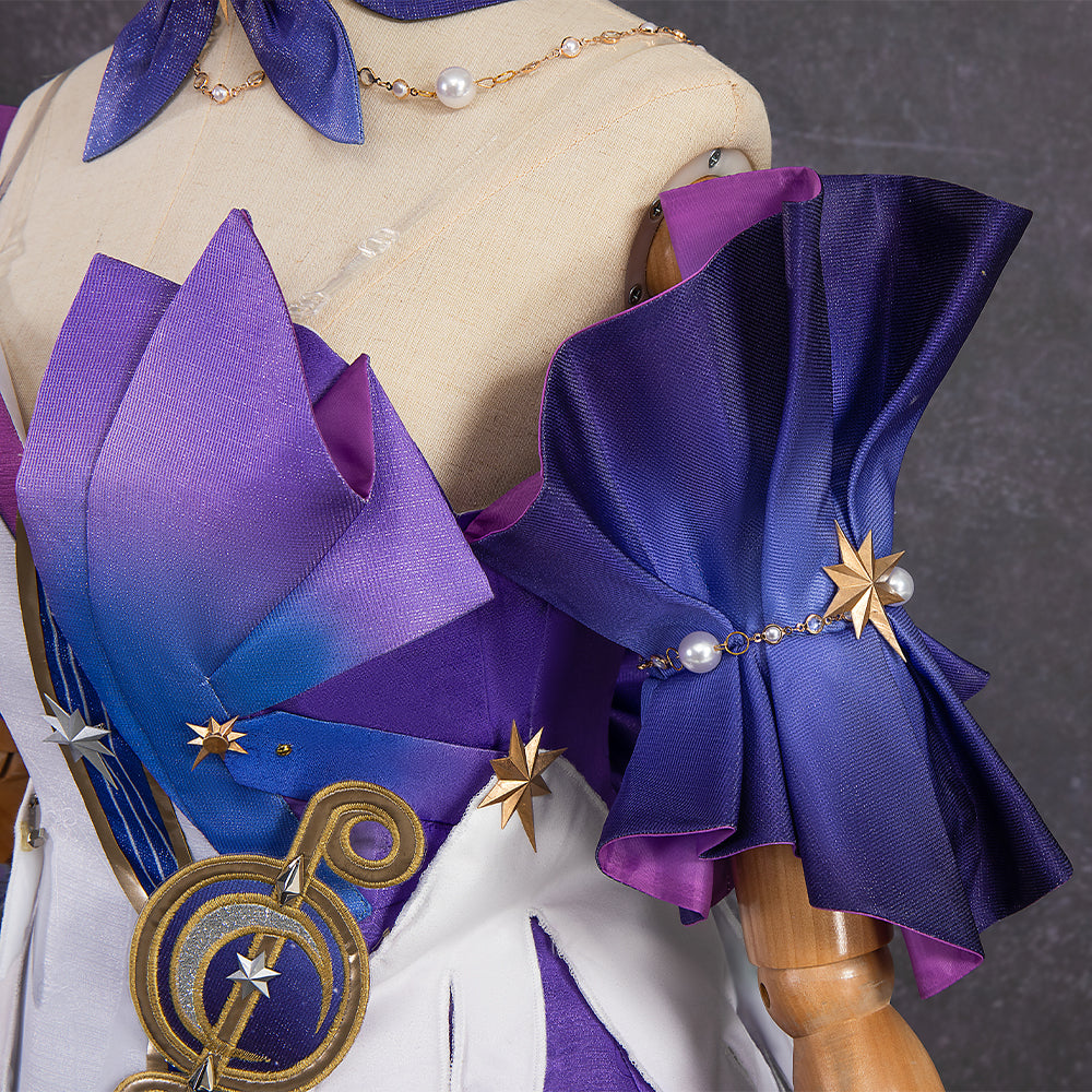 Robin Honkai Star Rail Cosplay Costume Set with Wig, Hairpins, Earrings, and Gloves-Astricos