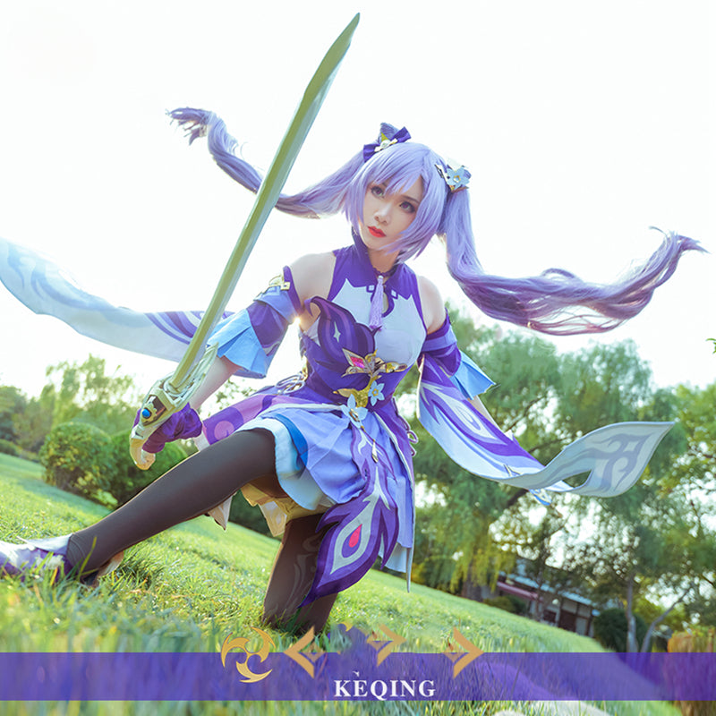 Genshin Impact Keqing Cosplay Costume - Purple Outfit for Women | Astricos-Astricos
