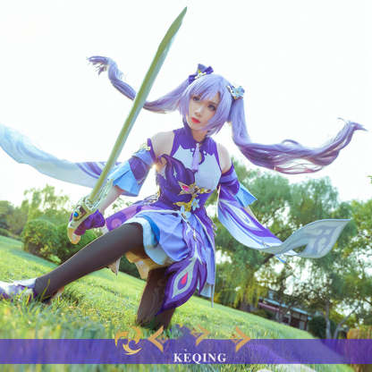 Genshin Impact Keqing Cosplay Costume - Purple Outfit for Women | Astricos-Astricos