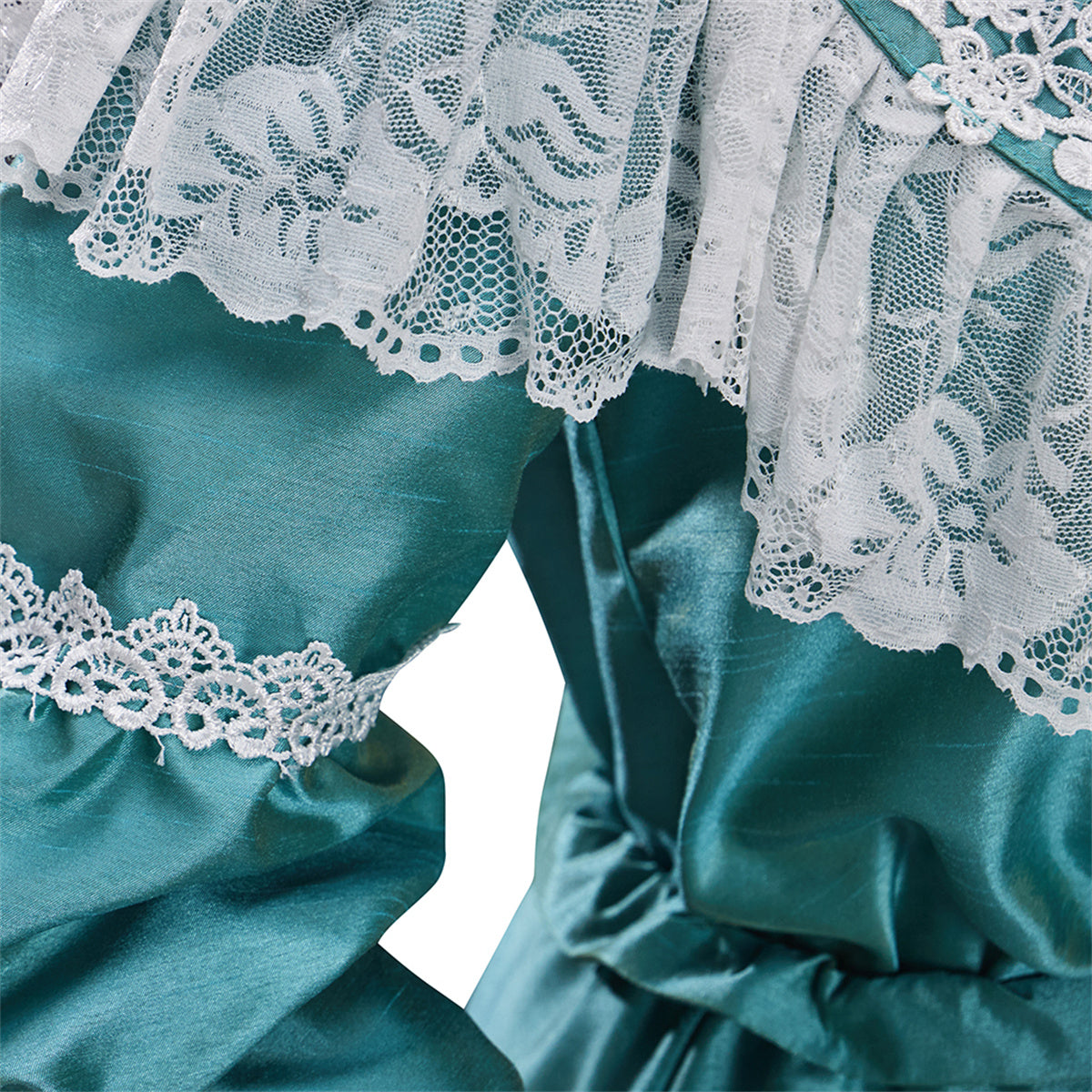 Victorian Off-Shoulder Green Dress - Elegant Anime Cosplay Costume | Astricos-Astricos