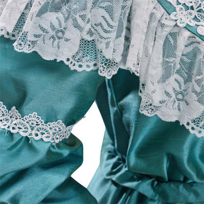 Victorian Off-Shoulder Green Dress - Elegant Anime Cosplay Costume | Astricos-Astricos