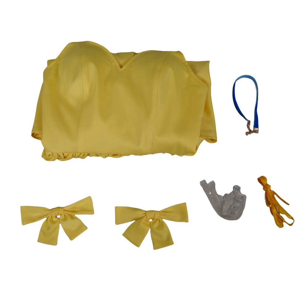 Asuka Langley Eva Cosplay Costume Yellow Dress Summer Anime Cosplay Outfit-Astricos