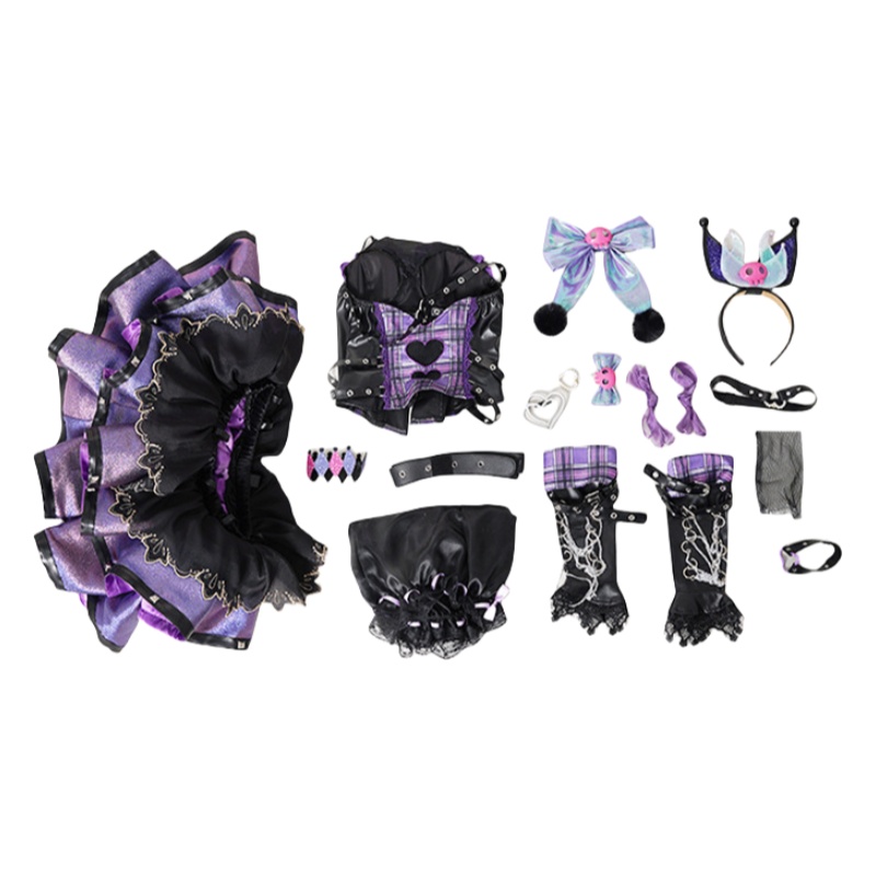 Yujian Wujian Cosplay Costume Kuromi Sanrio Collaboration Anime Game Character Outfit-Astricos