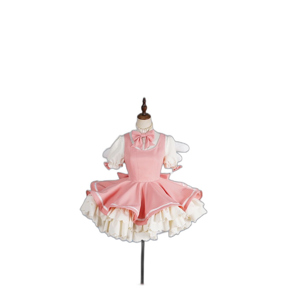 Sakura Red White Battle Costume Cosplay Outfit - Anime Character Dress for Women-Astricos