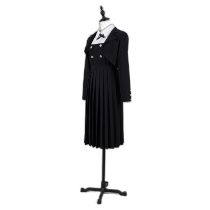 White Arrow Black School Uniform Cosplay Costume - Rock is a Lady's Hobby Anime Outfit-Astricos