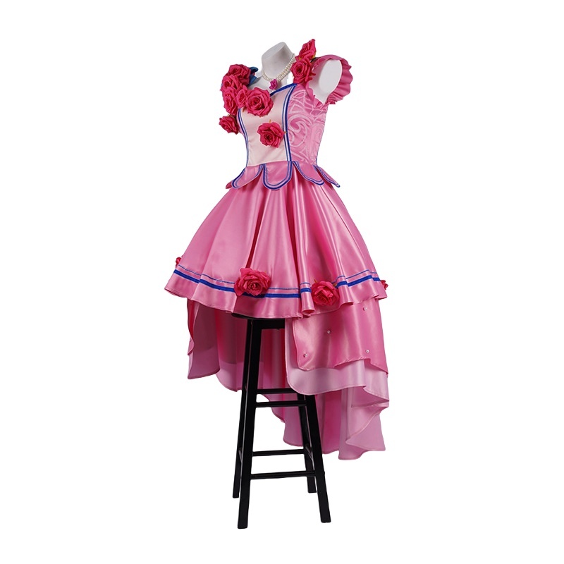 Star Academy Cosplay Costume - Meixing Transformation Red Rose Pink Evening Gown for Anime Fans-Astricos