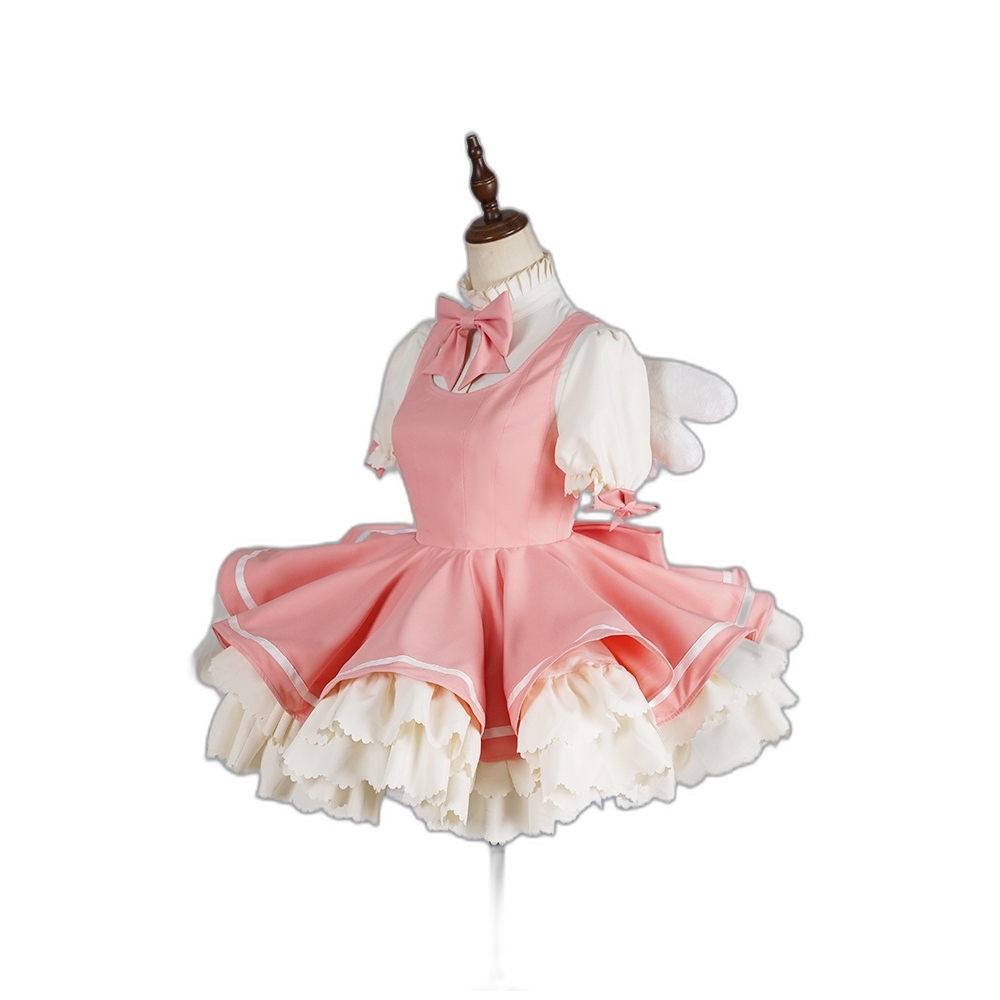 Sakura Red White Battle Costume Cosplay Outfit - Anime Character Dress for Women-Astricos