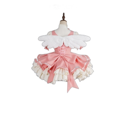 Sakura Red White Battle Costume Cosplay Outfit - Anime Character Dress for Women-Astricos