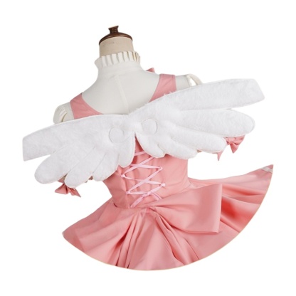 Sakura Red White Battle Costume Cosplay Outfit - Anime Character Dress for Women-Astricos