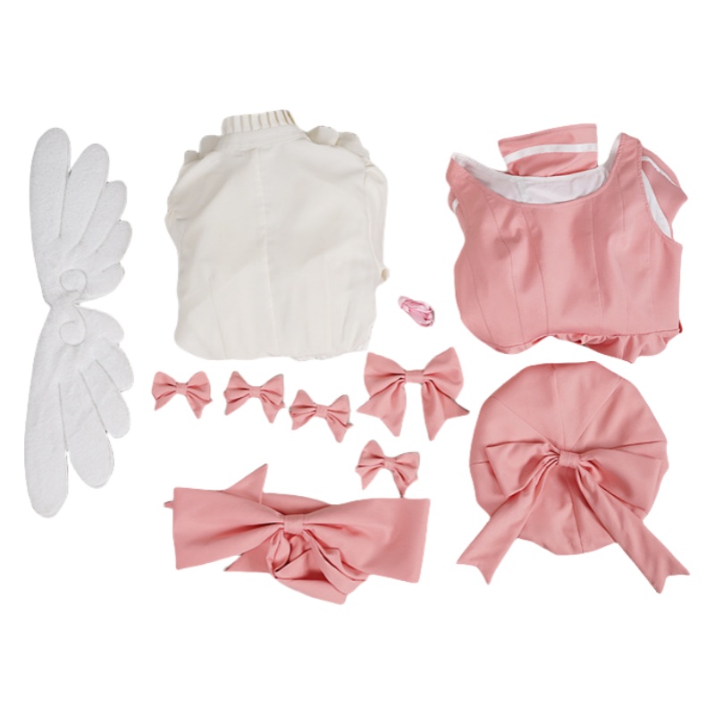 Sakura Red White Battle Costume Cosplay Outfit - Anime Character Dress for Women-Astricos