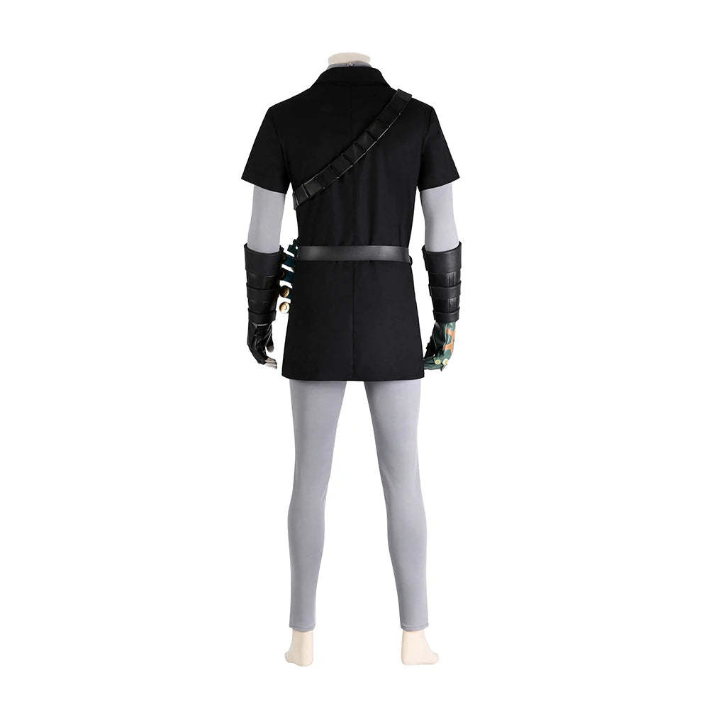 Zelda Cosplay Dark Costume for Men - Black Battle Uniform Full Set for Halloween & Carnival-Astricos