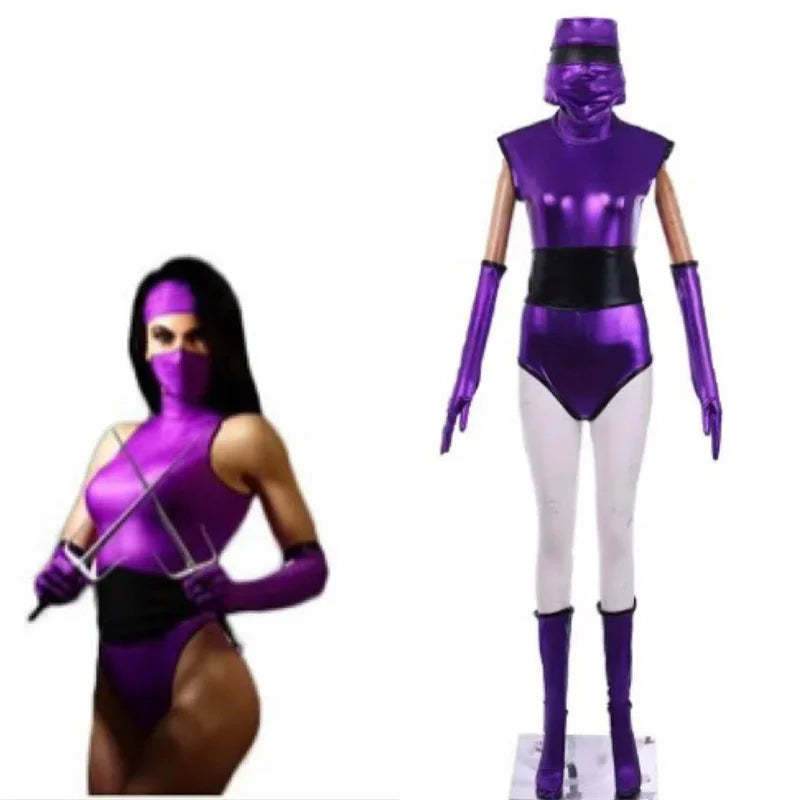 Mileena Sexy Purple Combat Suit Cosplay Costume for Women | Halloween & Cosplay Outfits-Astricos