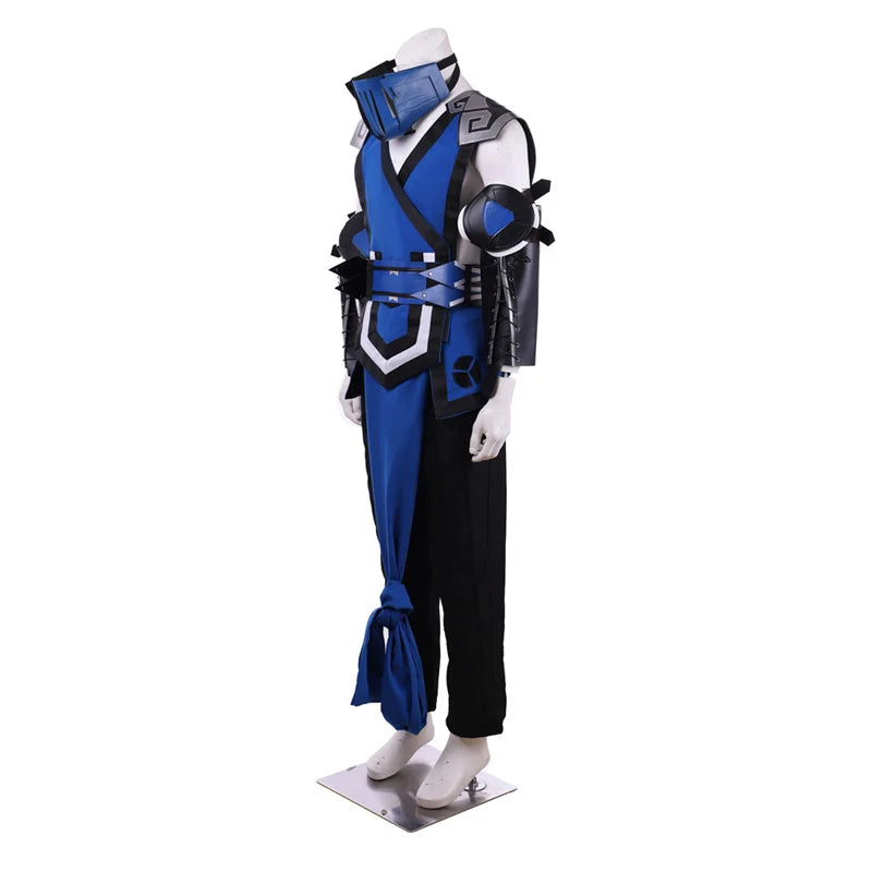 Mortal Kombat Sub-Zero Cosplay Costume - Ninja Blue Fighter Full Suit for Adults | Astricos-Astricos