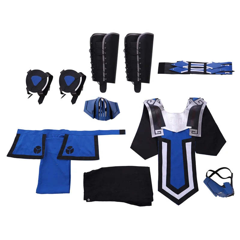 Mortal Kombat Sub-Zero Cosplay Costume - Ninja Blue Fighter Full Suit for Adults | Astricos-Astricos
