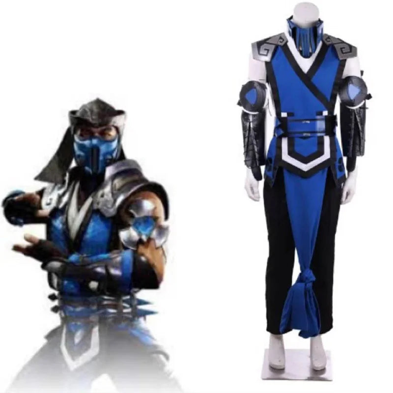 Mortal Kombat Sub-Zero Cosplay Costume - Ninja Blue Fighter Full Suit for Adults | Astricos-Astricos