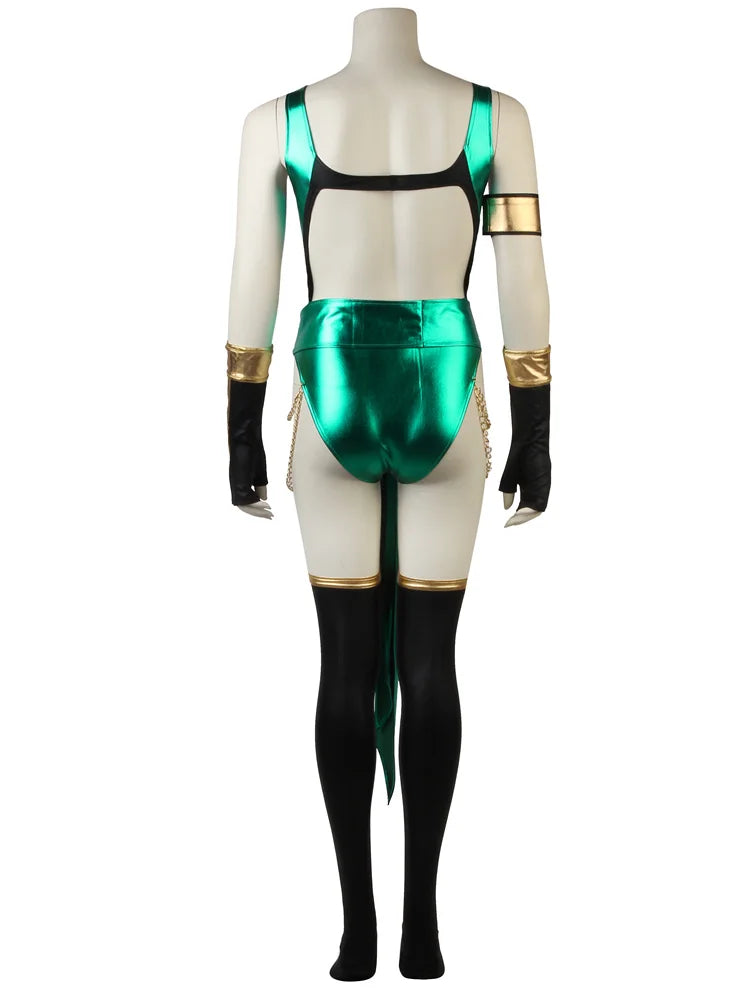 Mortal Kombat X Jade Blue Sexy Battle Costume Full Set for Halloween & Cosplay-Astricos