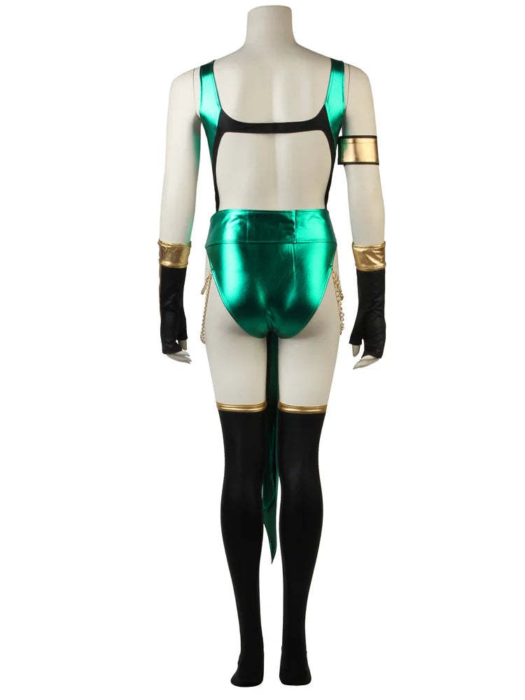 Mortal Kombat X Jade Blue Sexy Battle Costume Full Set for Halloween & Cosplay-Astricos