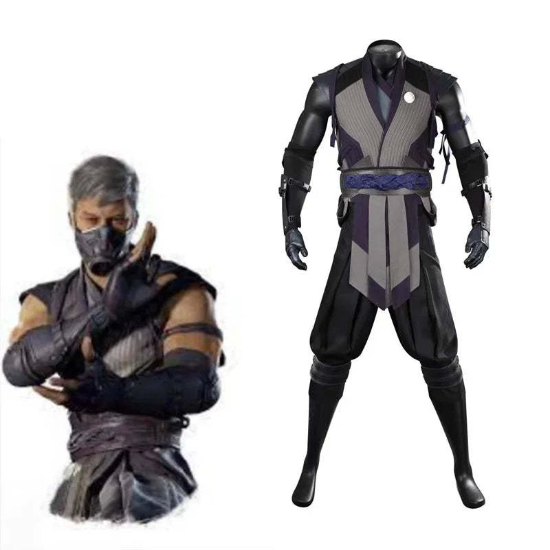 Mortal Kombat 1 Smoke Cosplay Costume - Full Fighting Suit Set for Halloween & Parties-Astricos