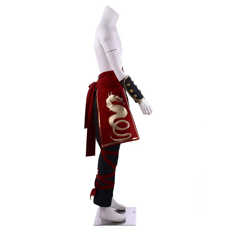 Deluxe Mortal Kombat Liu Kang Cosplay Costume for Men - Halloween & Party Suit with Headband-Astricos