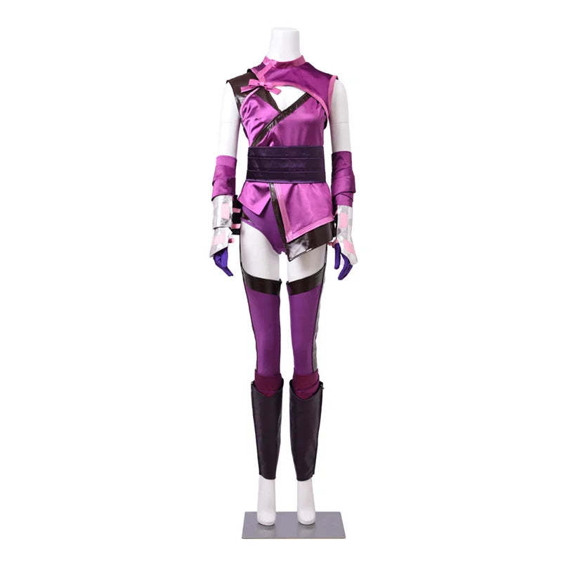 Sexy Mileena Cosplay Costume Purple Full Set - Mortal Kombat Halloween & Carnival Outfit for Women-Astricos