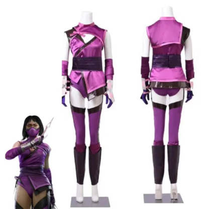 Sexy Mileena Cosplay Costume Purple Full Set - Mortal Kombat Halloween & Carnival Outfit for Women-Astricos