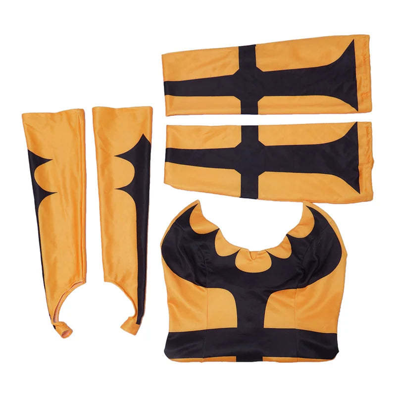 Mortal Kombat X Tanya Cosplay Costume - Yellow Jumpsuit Bodysuit with Gloves & Stockings-Astricos