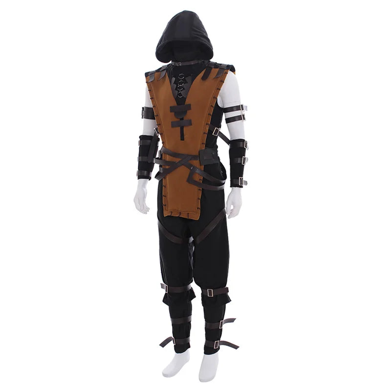 Scorpion Mortal Kombat Cosplay Costume for Adults - Halloween Full Set Outfit-Astricos