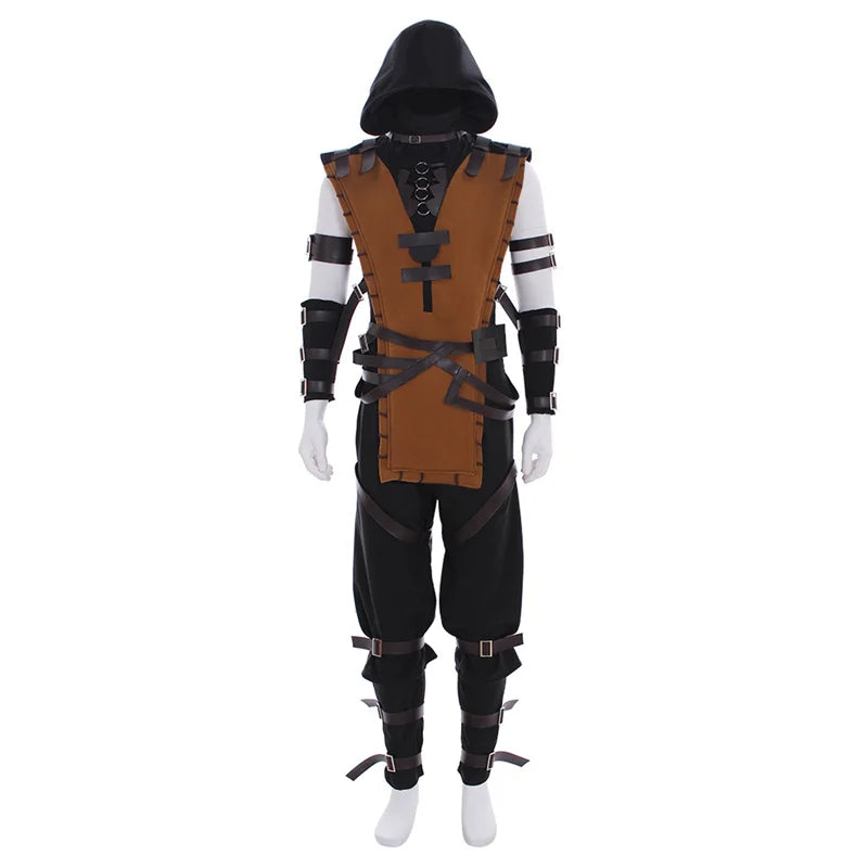 Scorpion Mortal Kombat Cosplay Costume for Adults - Halloween Full Set Outfit-Astricos