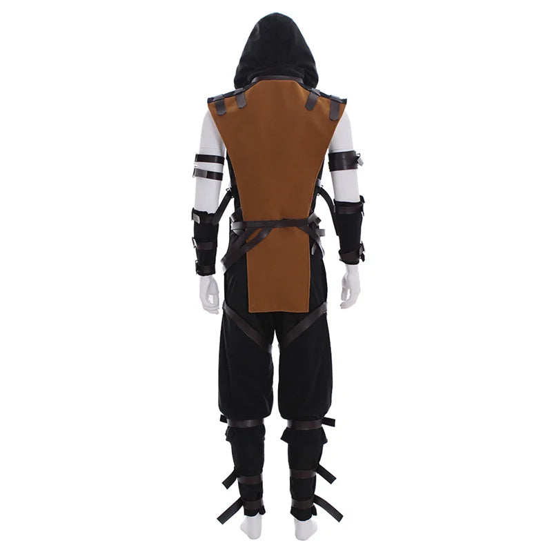 Scorpion Mortal Kombat Cosplay Costume for Adults - Halloween Full Set Outfit-Astricos