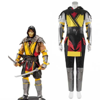 Mortal Kombat Scorpion Cosplay Costume - Authentic Men's Halloween & Carnival Outfit-Astricos