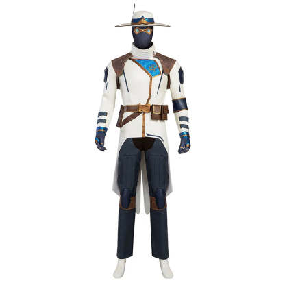 Valorant Cypher Full Cosplay Costume Set - Hat, Coat, Pants & Accessories for Halloween & Parties-Astricos