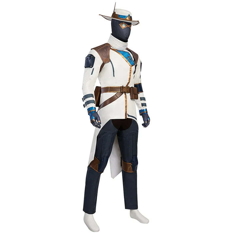 Valorant Cypher Full Cosplay Costume Set - Hat, Coat, Pants & Accessories for Halloween & Parties-Astricos