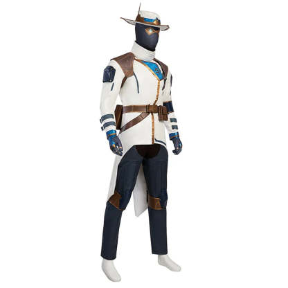 Valorant Cypher Full Cosplay Costume Set - Hat, Coat, Pants & Accessories for Halloween & Parties-Astricos