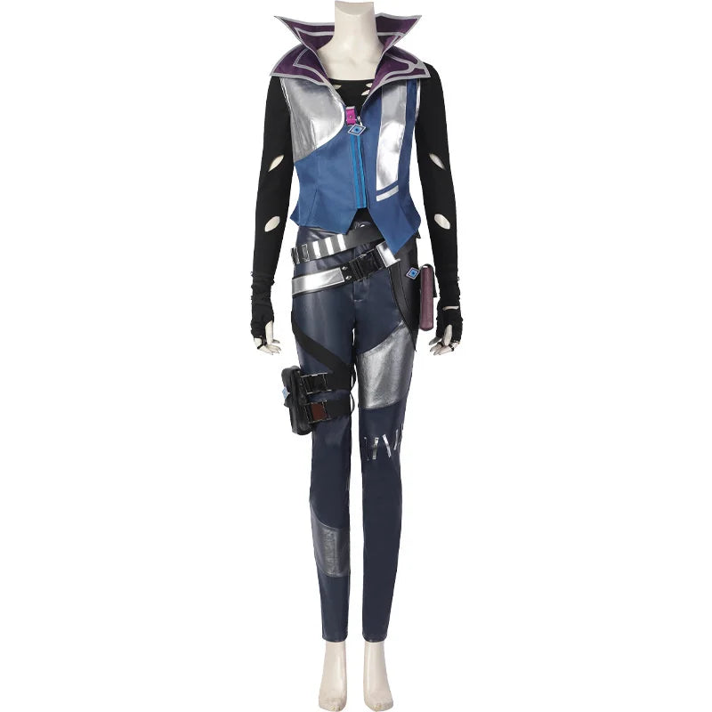 Valorant Fade Cosplay Costume Set - Top, Pants, Coat for Halloween & Cosplay Events-Astricos