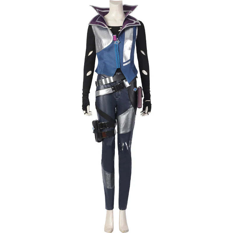 Valorant Fade Cosplay Costume Set - Top, Pants, Coat for Halloween & Cosplay Events-Astricos