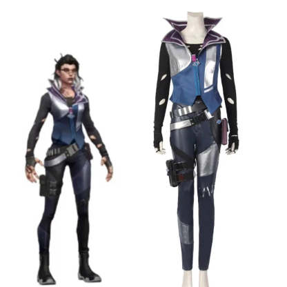 Valorant Fade Cosplay Costume Set - Top, Pants, Coat for Halloween & Cosplay Events-Astricos