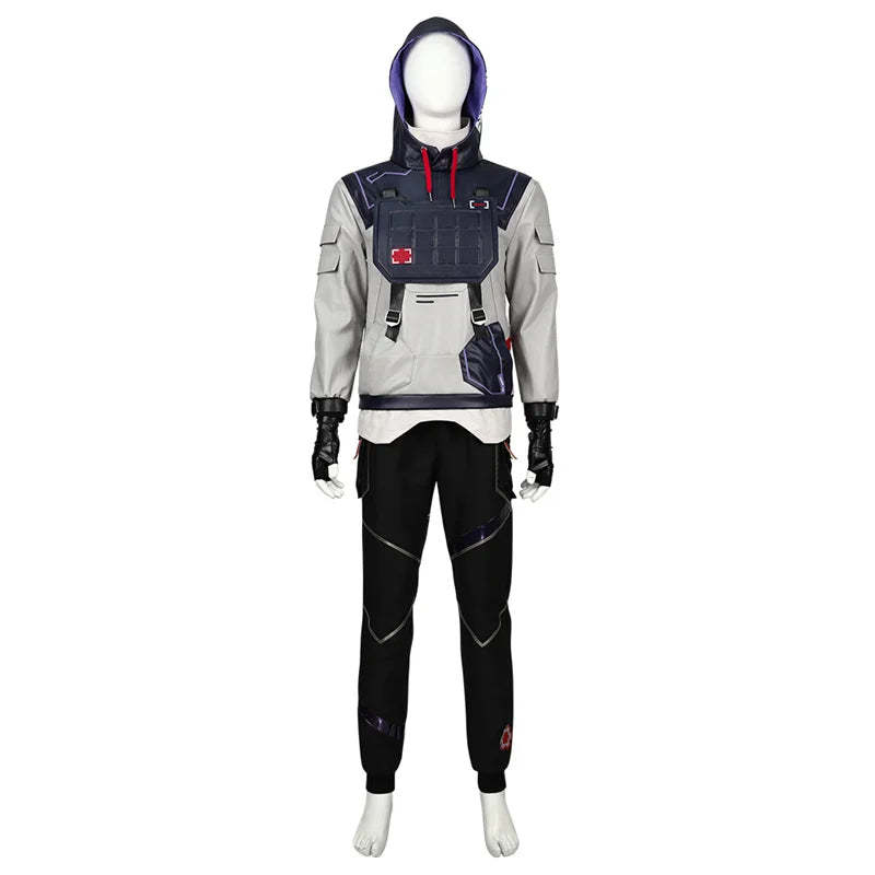 Valorant ISO Cosplay Costume - Hooded Sweatshirt, Pants, Top & Accessories for Halloween & Carnival-Astricos