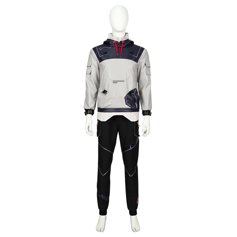Valorant ISO Cosplay Costume - Hooded Sweatshirt, Pants, Top & Accessories for Halloween & Carnival-Astricos