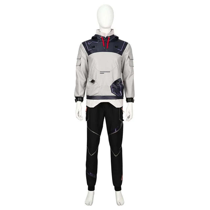 Valorant ISO Cosplay Costume - Hooded Sweatshirt, Pants, Top & Accessories for Halloween & Carnival-Astricos